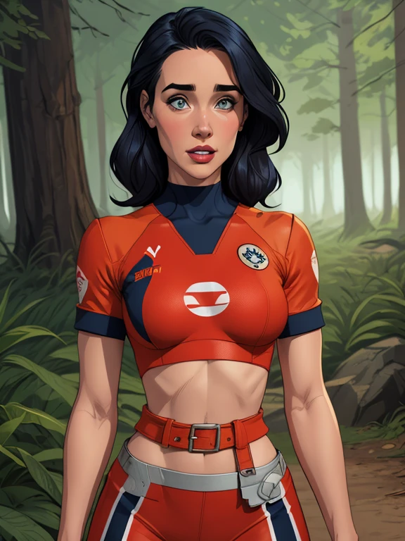 Personagem mulher PinUp dos anos 30 com marcas de guerras Imagem de desenho animado de uma mulher .cartoon style illustration, estilo de arte dos desenhos animados, estilo de arte dos desenhos animados, digital illustration style, design de personagens altamente detalhado, arte digital detalhada coragem, Forest fan art, Design de personagens de retrato, beautiful digital illustration, retrato de alta qualidade, Arte em quadrinhos, mulher jovem cabelo com transas lindas . Beautiful lined eyes Medium large bust and wonderful sexy clothes. image expression of sexual desire from the waist to the illustration Jennifer Connelly Fallout 23 uniform
