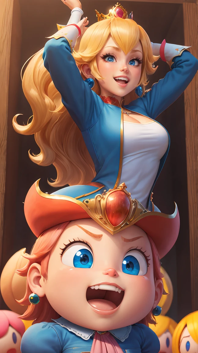 pechos grandes, linda sonrisa, Princesa Peach