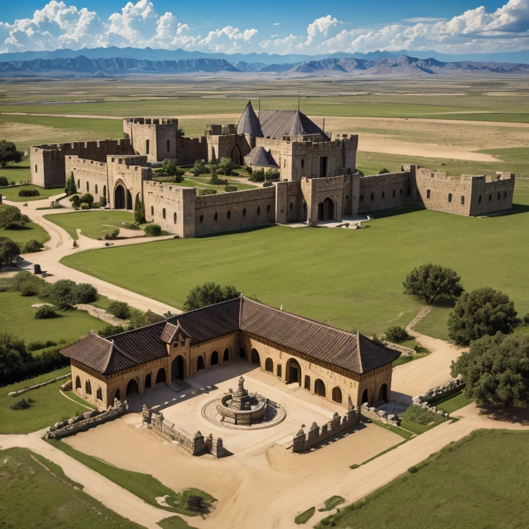 The Reuven Empire is a rich kingdom with a grand castle as its centerpiece. Though the land is the dry plains, the people have adapted to this biome by developing a unique way of life. The castle is built in a region with lots of sand and grass.It is built near a huge oasis. Part of the castle is built of glass. Plants are rare in these parts, as there usually is not enough water for them to survive. But many drought resistant grasses grow in these parts. This is a very medieval kingdom. There are no trees except for palm trees. This kingdom is built in the plains. There is flatland everywhere. 