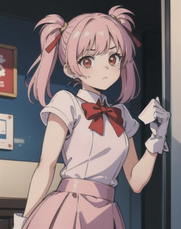 One girl、Long Hair、 Pink ta Fashion、Pink and black outfit, ,,Ahegao,Ecstasy face,,Chiquita,Primary school students,,,Baby Face、Pink school bag