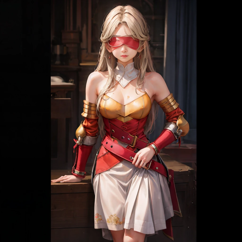 Best quality, graceful pose,(eye color: 1.5), color ribbons, bows, long hair, color hair, BREAK bracelets, bare shoulders, bikini armor, bracelets, collars, detached sleeves, dresses, earrings, florals, jewelry, metal collars , miniskirt, hip curtain, COLOR dress, COLOR skirt, COLOR sleeves, COLOR thighs, ring, skirt, thighs, BREAK looking at the audience, BREAK indoors, bed BREAK,LIBRARY BREAK , MOUNTAIN BREAK,GARDEN BREAK,(works: 1.2), best quality, high resolution, unity Wallpaper 8k, (illustration:0.8), (beautiful eye details:1.6), highly detailed faces, perfect lighting, highly detailed CG, (perfect hands, perfect anatomy) cross belt blindfold
