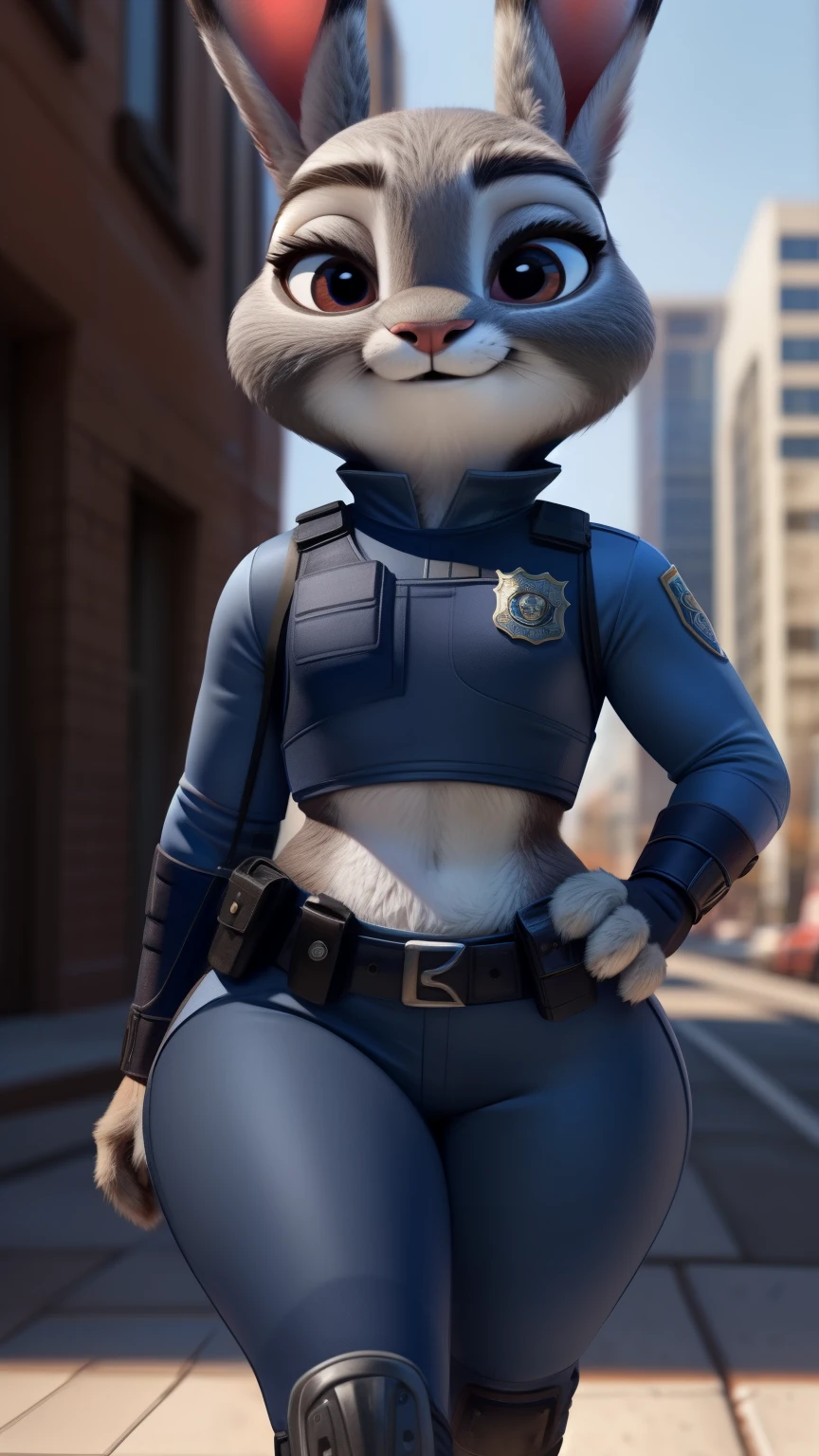 by qupostuv35, Judyhopps, police uniform, ((wide hips)), thick thighs