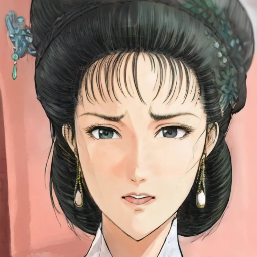 NSFW,Woman,{full_nude},{full_body},big breast,big nipple,Pubic hair of the same color as the hair,red cheek, crying, open mouth,skinny,sit on the chinese traditional style bed,{best quality}, {very aesthetic}, {ultra-detailed}, {best illustration},Are pregnant