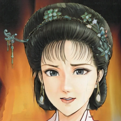 NSFW,Woman,{full_nude},{full_body},big breast,big nipple,Pubic hair of the same color as the hair,red cheek, crying, open mouth,skinny,sit on the chinese traditional style bed,{best quality}, {very aesthetic}, {ultra-detailed}, {best illustration},Are pregnant