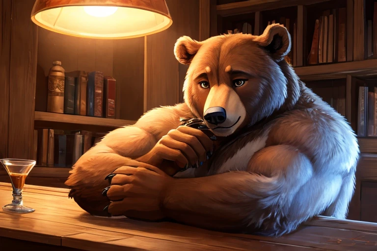 Medium muscular, brown bear, By Paintfox34