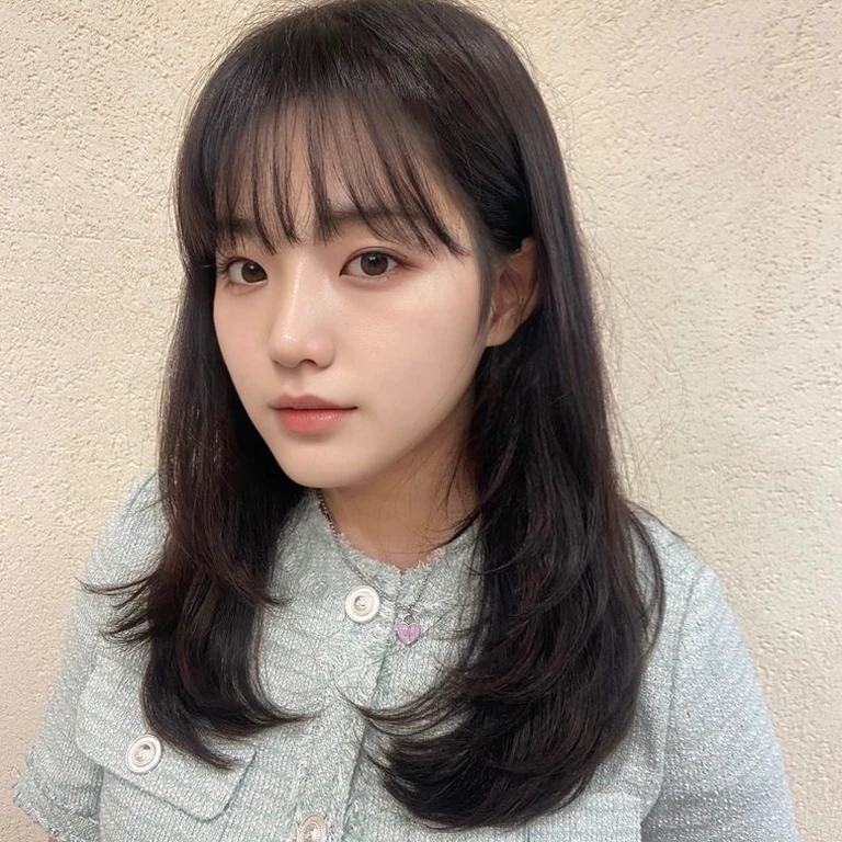 
Best Quality, 8k, Masterpiece, (Portrait: 1.3), (photo realistic:1.4), (hyper realistic:1.4), Sharp Focus, looking at viewer, (smoother lighting:1.1), (increase cinematic lighting quality:0.9), realistic lighting, backlighting, light on face, ray trace, (brightening light:1.2), (Increase quality:1.4), sharp detail, (best quality real texture skin:1.4), finely detailed eyes, black_eyes, finely detailed face, 25 year old Korean woman
