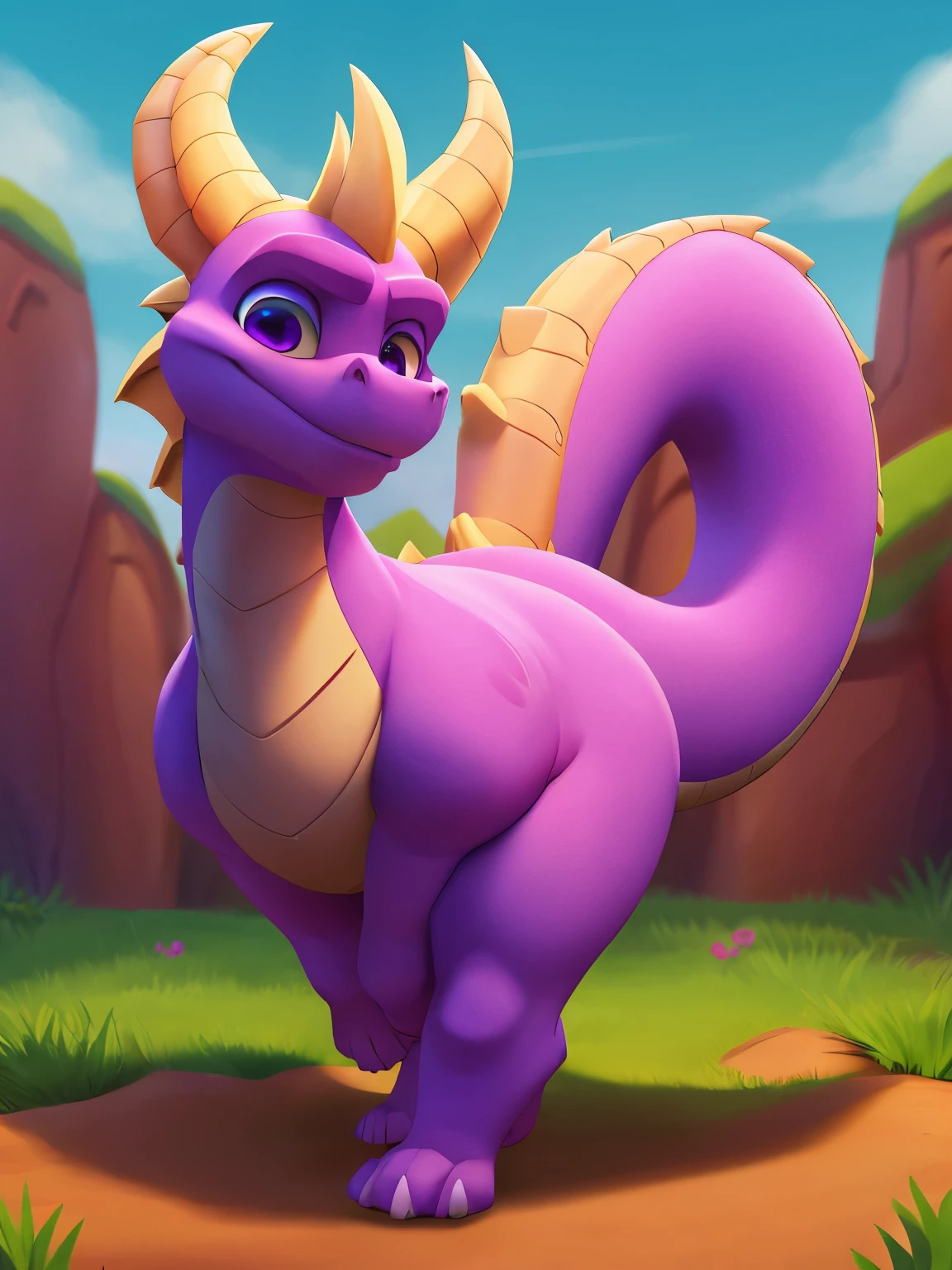 Spyro, Feral, ((thick tail bottom)), thick thighs