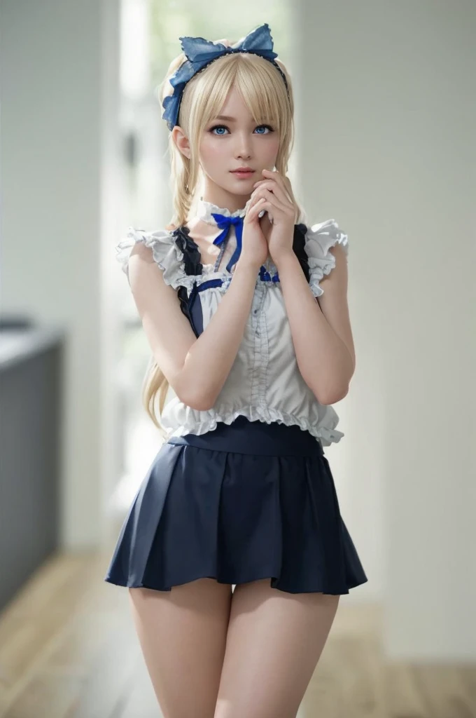 Marie Rose, (best quality,8k,UHD,realistic:1.37),beautiful detailed blue eyes,beautiful detailed face,long blonde hair,ultra-realistic texture.