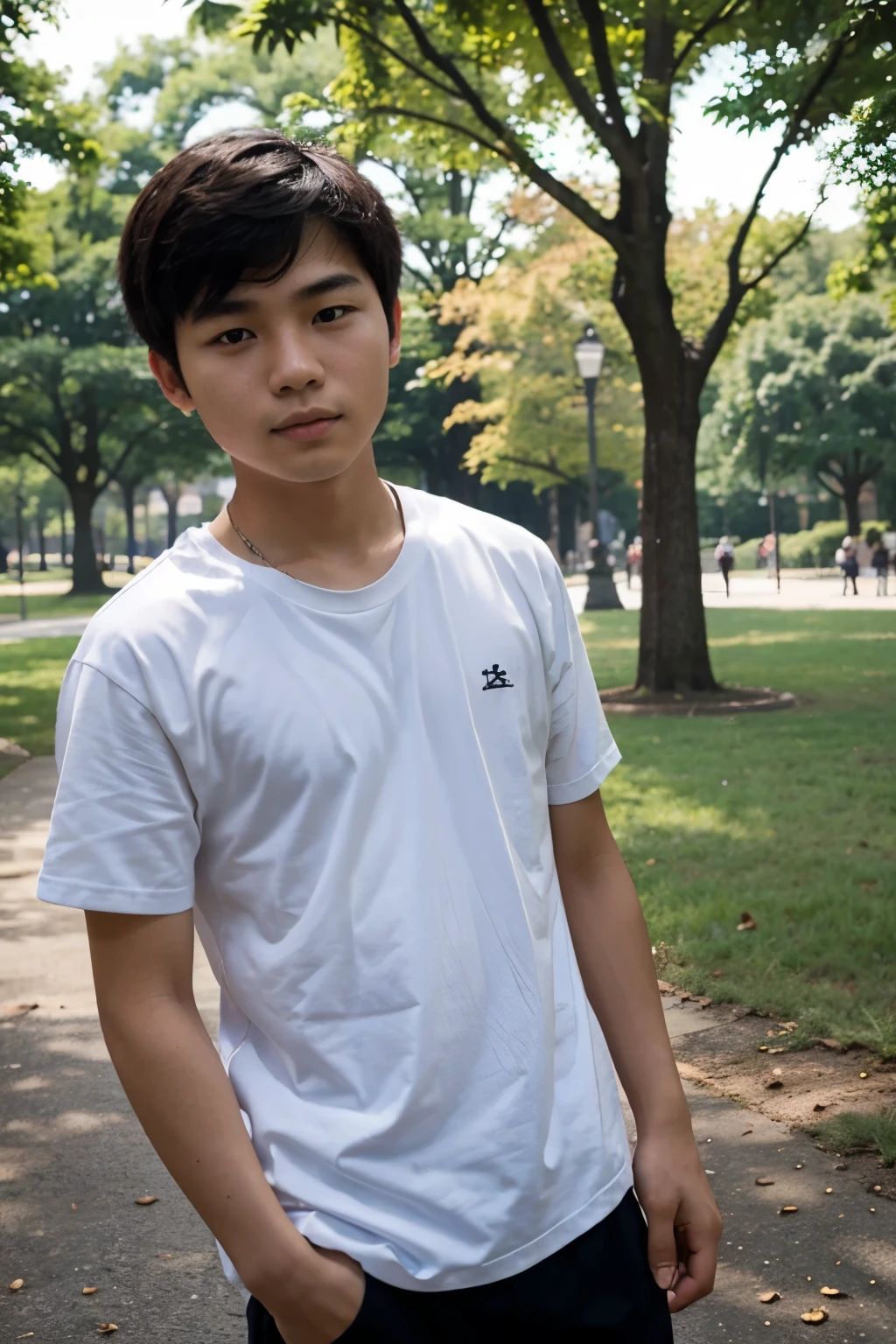Chinese boy in the park