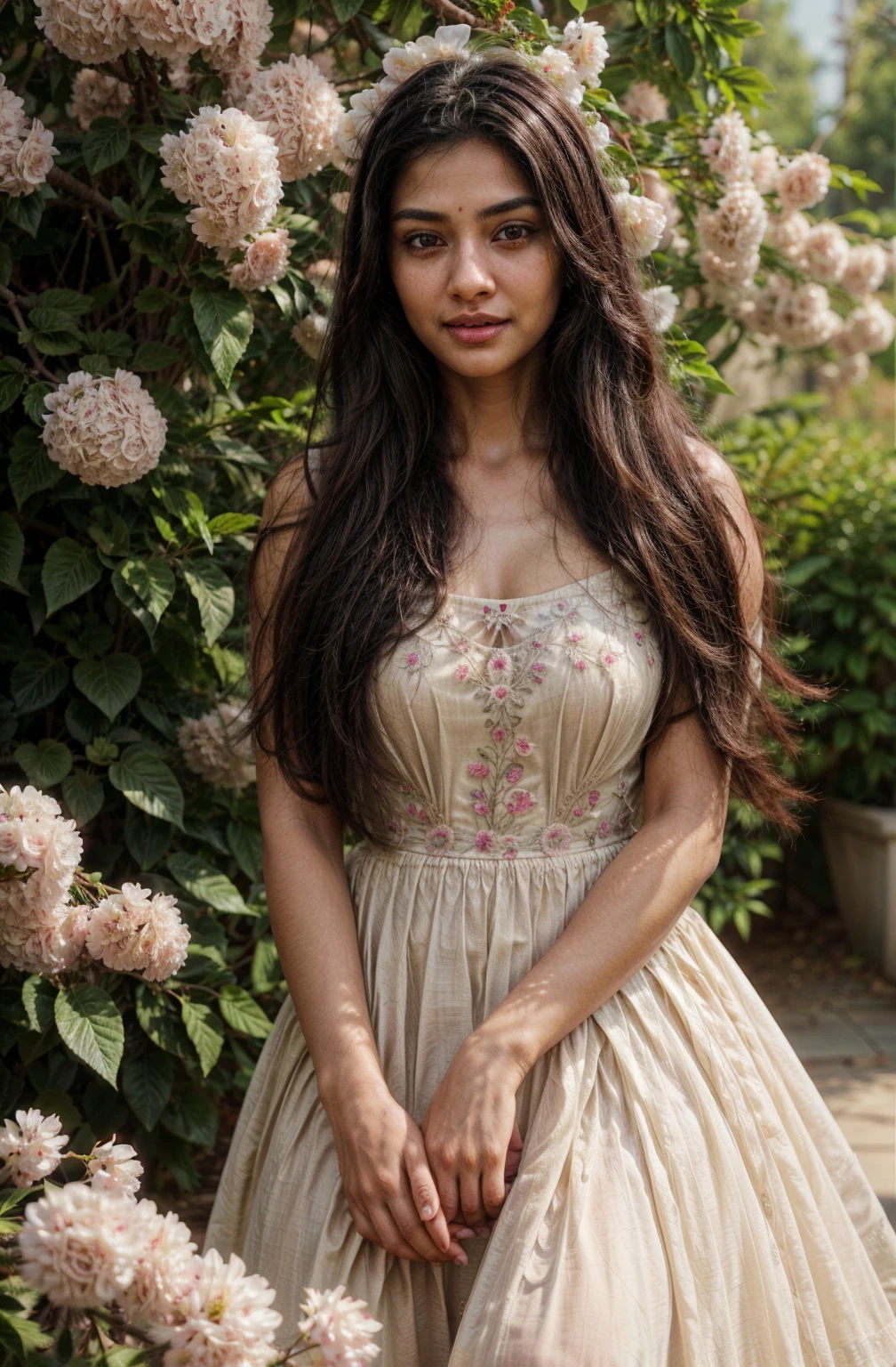 south asian facial features. girl. Should look very beautiful. pretty. Highly detailed and hyper realistic. The skin texture should be highly detailed and extremely accurate. thick black hair and brown eyes. Face must be accurate. Highly detailed face and facial features. Extremely accurate representation of face and facial features. Face should be highly detailed and hyper realistic. Every thing from the body should be extremely perfect and realistic. hyper realistic. Skin texture is natural and realistic. Face is realistic and extremely detailed. Eyes are detailed and accurate. Highly accurate. eyes should be realistic and accurate. hyper detailed. perfect details. realistic proportions. hyper realistic skin texture. smiling. black eyes. eyes are black. Clothed. Hyper realistic and accurate