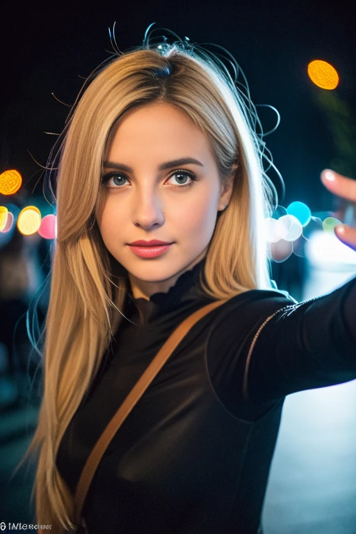 Dianna Agron, (Selfie, plan: 1.4), (Right half of the body: 1.4), RAW UHD portrait photo of a 24 year old blonde European woman (Femme aux yeux bleus) marcher dans une ruelle sombre, Halloween Costume, Ville la nuit, (rocher), (encolure), specifics (tissu! , cheveux! , briller, couleur!! , disadvantages: 1.1), Bright eyes with a high level of detail (staring into the camera), SLR lighting, Appareil photo reflex mono-objectif, ultra quality, re sharpness, profondeur de champ, Filmkorn (milieu), Fujifilm XT3, Limpide, Rahmenmitte, beau visage, mise au point nette, street lamp, Neonbeleuchtung, Bokeh (dimly lit), Nuit, (Ciel nocturne), detailed skin pores, peau grasse, coup de soleil, intricate eye details, corps entier entier, gros seins, souriante, flirts with the camera, Dressed in a halloween costume, photo Halloween, maquillage halloween, sourire, (Marilyn Monroe:0.2)