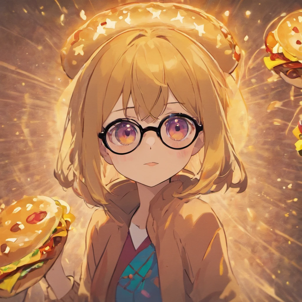 hamburger woman Glasses