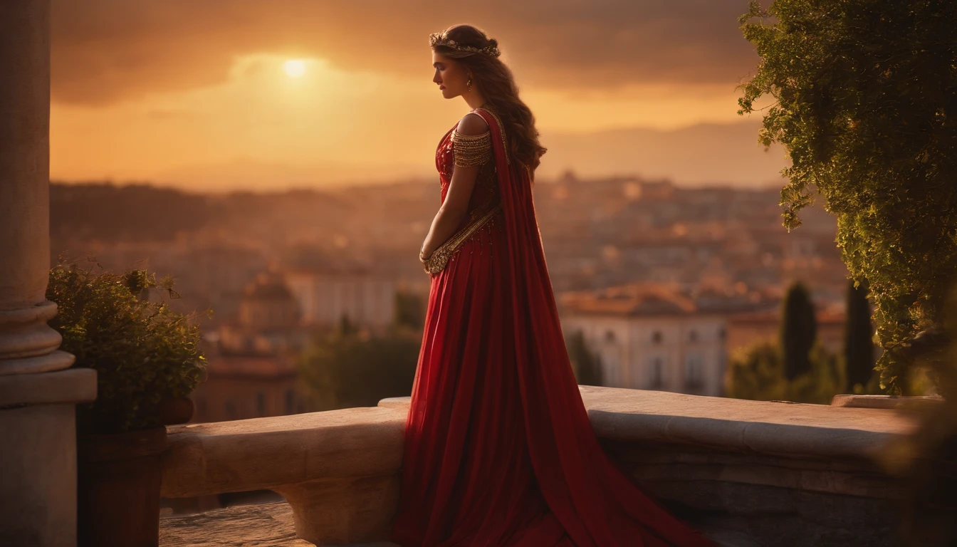 ((Highly detailed CG unity 8k wallpaper)), Roman Emperor Constantine the Great and a beautiful woman named Serdica, beloved by the Roman Emperor Constantine the Great. A happy couple. An eternal bond of love. Mutual affection. Pure love. romantic, sunset, back only, photorealistic The refreshing breeze of early summer.“My Rome is Serdica” amor.rome.Magnificent and lyrical. Dramatic. With admiration for Sofia, Bulgaria.epic. symphonic.dramatic , view background. urban. Super beautiful. high resolution. high quality. High resolution. digital art. Super beautiful. high resolution. high quality. High resolution. digital art.