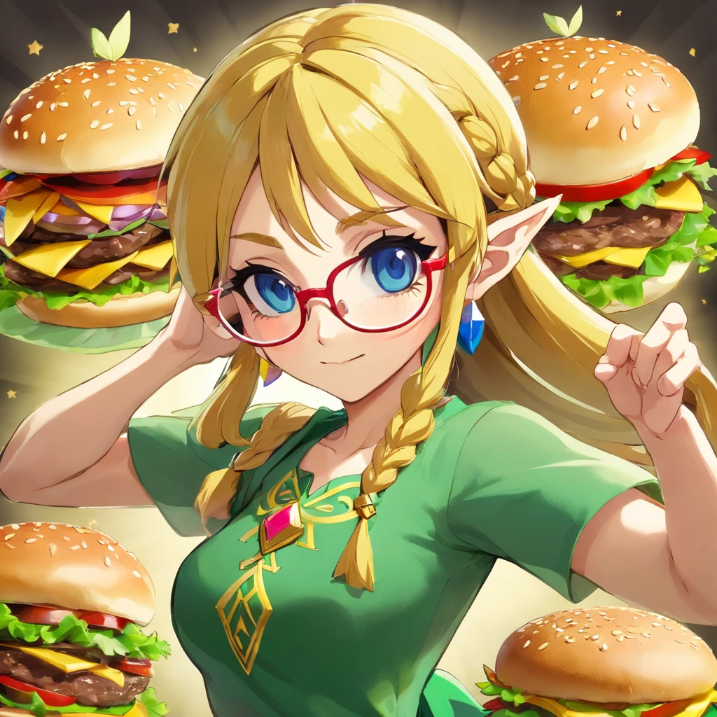 hamburger woman Glasses