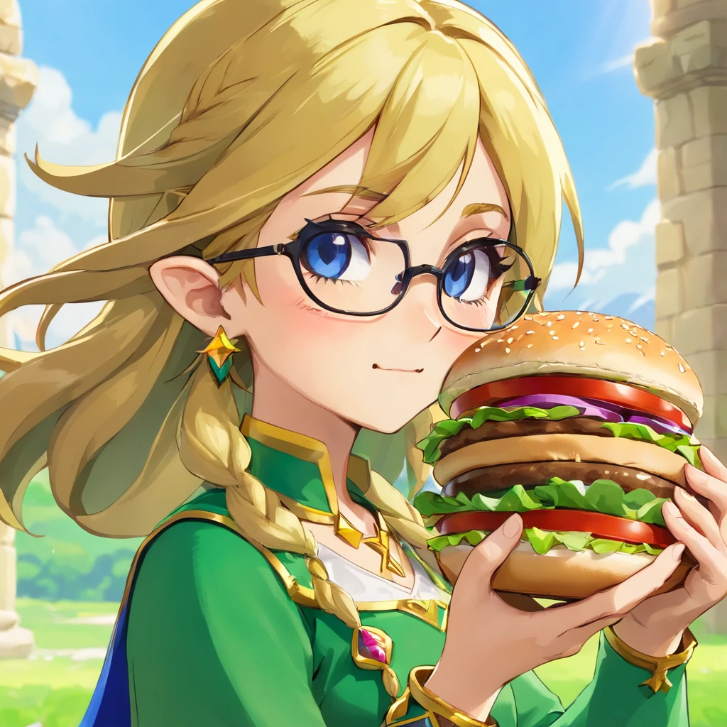 hamburger woman Glasses