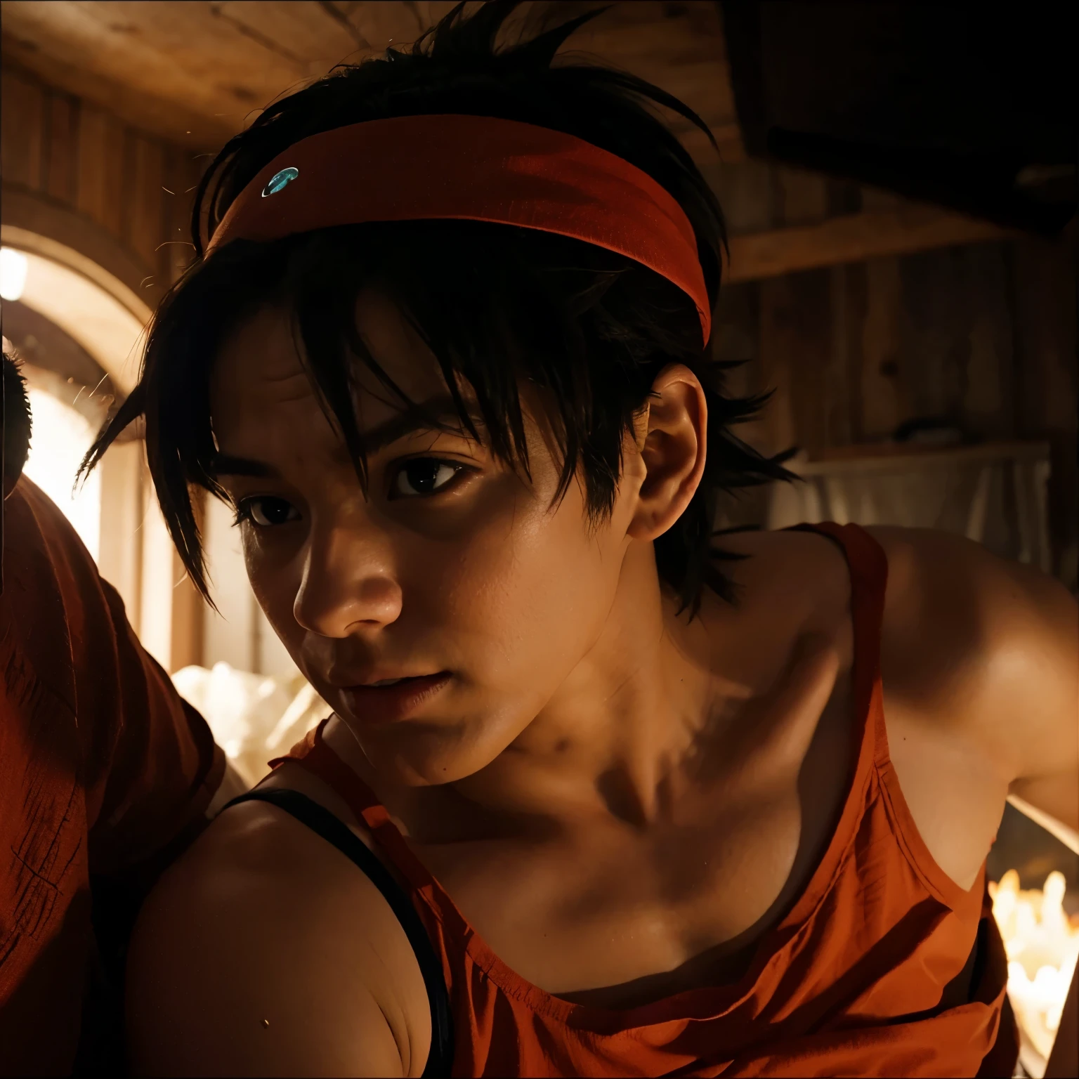 Goku peleando con luffy