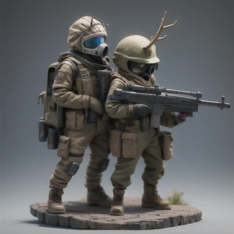 （（Side view））（Fabric flax）（vinyl toy figurineUHD 8K）Alafud Soldier with gas mask and gun, Sanya Toy, Guerrilla, vinyl toy figurine, Highly detailed toy, （（Late autumn camouflage uniform））Future combat equipment, Stop motion vinyl character, Soldier, Marmoset Rendering, camouflage equipment, Octane Rendering”, Octane Rendering((Deer head future man)), Ninja, Vinyl Action Figure, Personagem pequeno. Unreal Engine 5, PVC figurines, Octane Rendering （（（one boy）））