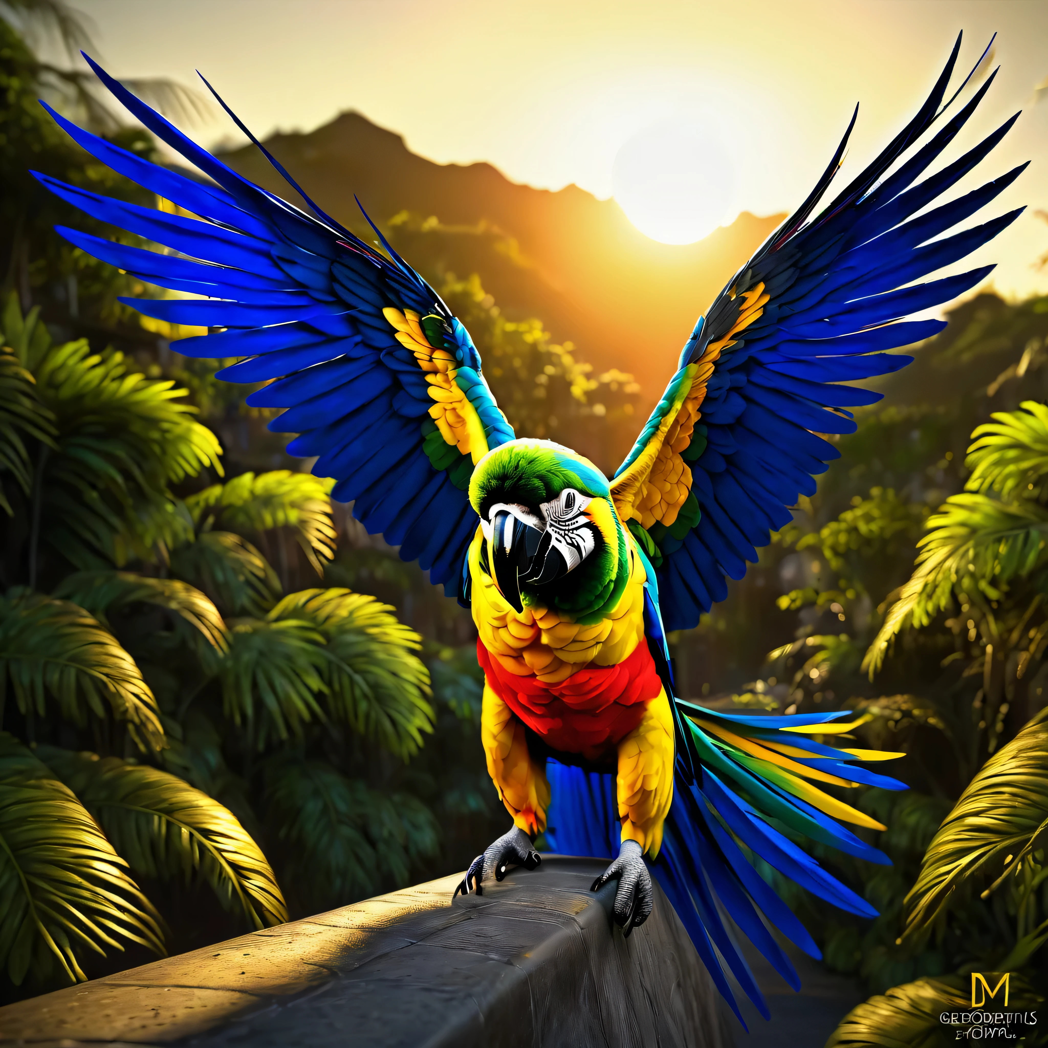 Sunset, full body shot of beautiful colour parrot:3 "Dia De Los Muertos" initial referential The Master Professor hand-Invictus. Spread wings. On the man shoulder. Capture the details of expensive brush strokes. dynamic composition, dramatic lighting to create a cinematic forest and blue sky atmosphere... National geographic quality images, extremely detailed, volumetric lighting, Background: City Street. Ultra Professional PhotoRealistic ((UnrealEngine5 epic tmasterpiece, ultra high-quality, ultra high-details, ultra sharp-focus, ultra high-resolution, ultra high-definition, vibrant DSLR vivid colorful lighting, cinematic_sunlight, saturate)), varies multi etc. --v 6 --s 1000 --c 20 --q 5 --chaos 100