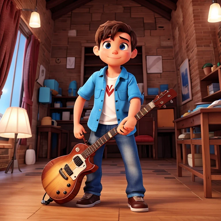 homem na lua, tocando guitarra