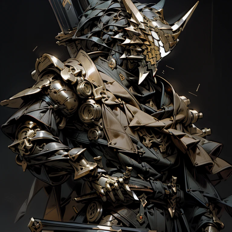 Dark Fantasy, Cyberpunk, (Masterpiece, best quality, 1 knight, mecha shot, sword at the back with five elements),
A lone knight stands before a mechanical marvel of the highest caliber, a testament to the finest craftsmanship and advanced technology. His mecha, a stunning masterpiece of sleek design and intricate detailing, is armed with a powerful cannon ready for a mecha shot. Striking contrasts of dark and light adorn the machine, from the matte black metal plates to the gleaming red accents.
A striking dragon helmet adorns the knight's head, as a symbol of his rank and his commitment to