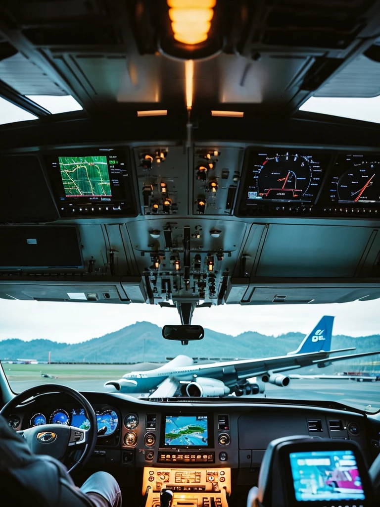 Boeing 747 passenger plane in the air seen from outside