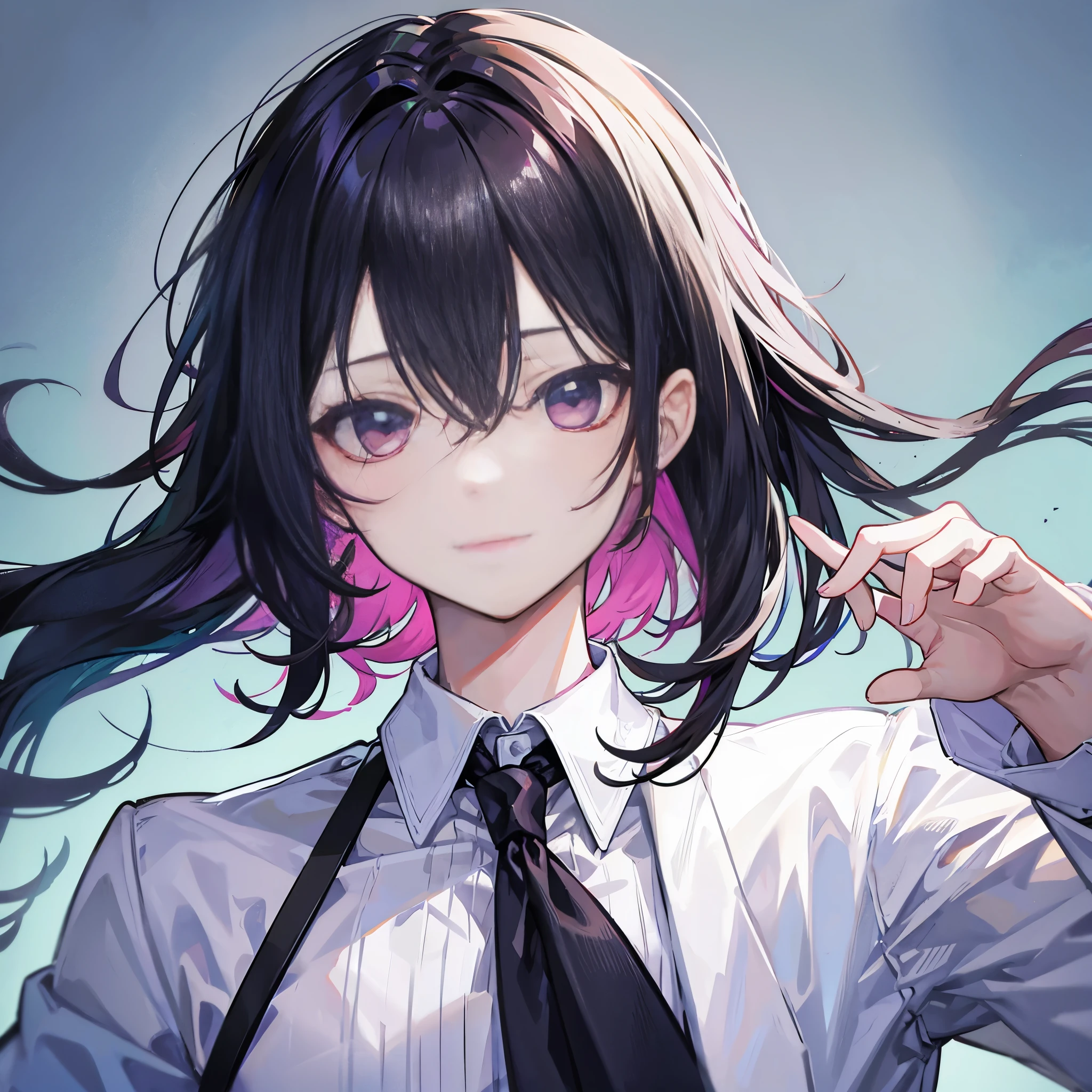 ((portrait)), (a boy), Male Characters, ((Suit)), ((black hair)), ((magenta eyes))