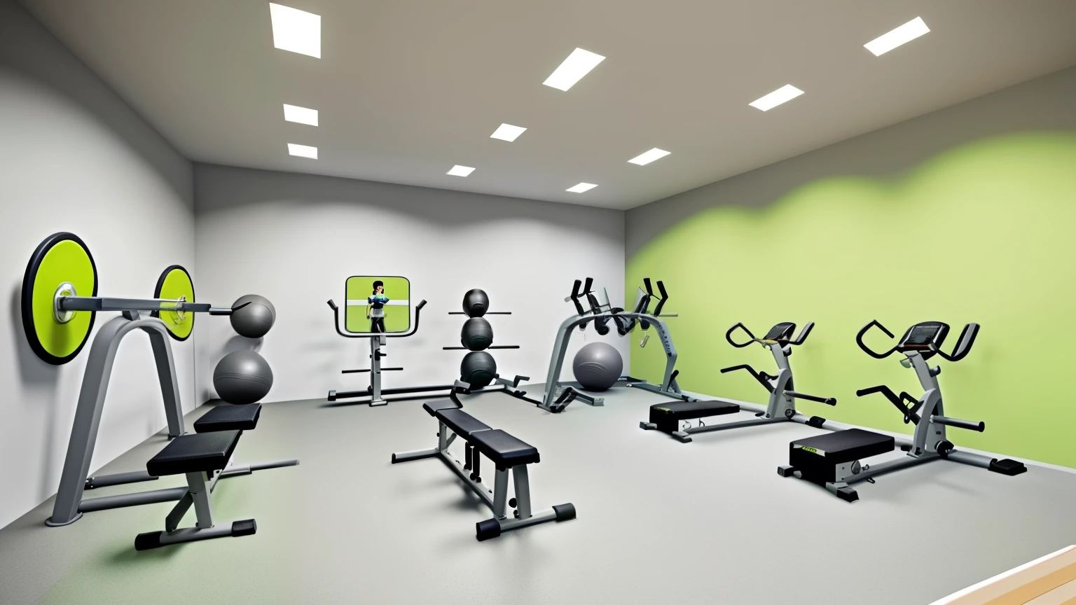 In the gym area of the community,The designer chose light grey、Light green and beige combination。Light grey walls with light green sports equipment,Beige floors and furniture,Create a fresh、Relaxing fitness environment。This color scheme not only makes users feel comfortable and relaxed,It also increases the pleasure of fitness。