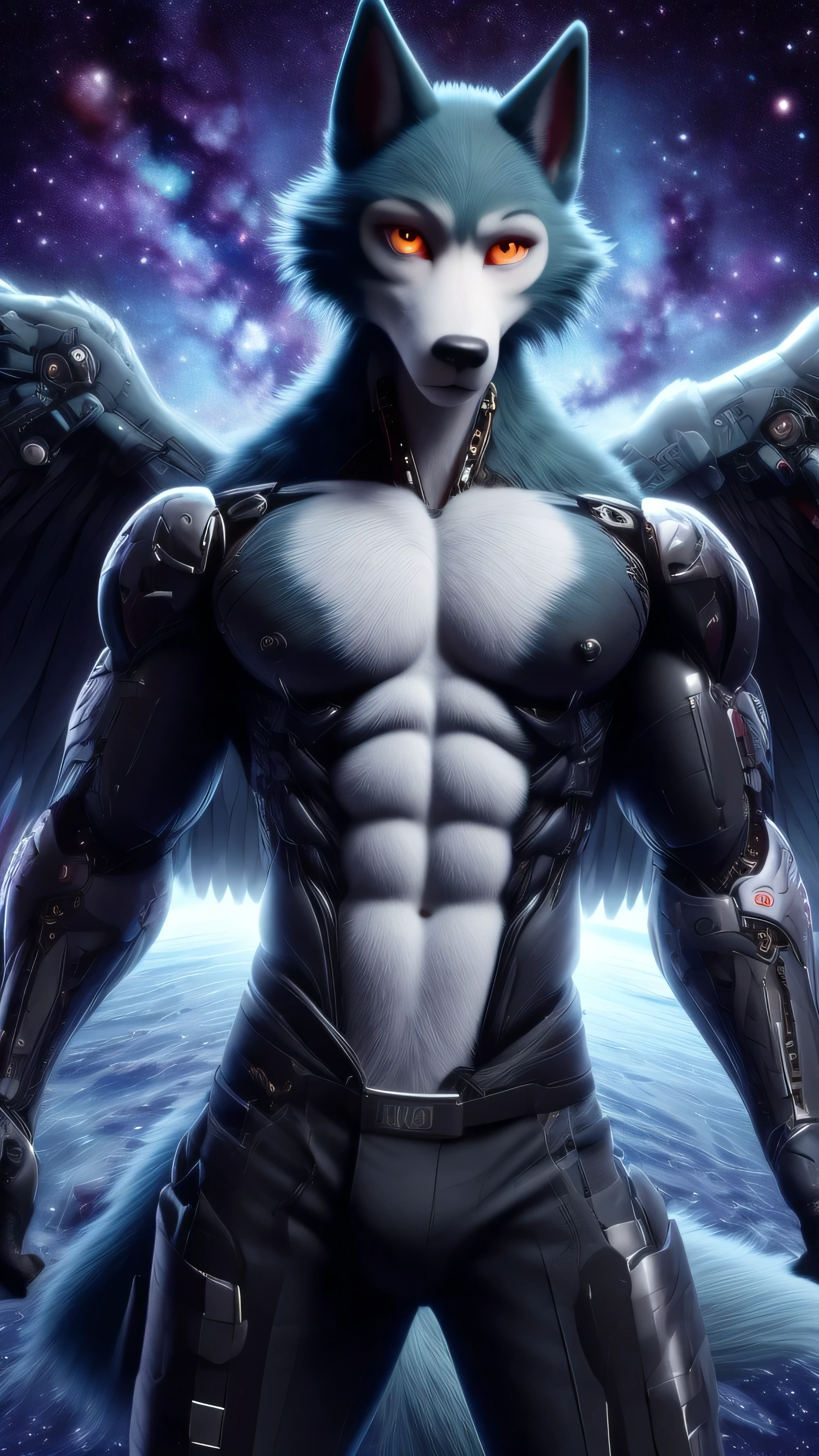 The ultimate werewolf male muscular Shiny golden eyes (Legoshi, (Beastars)