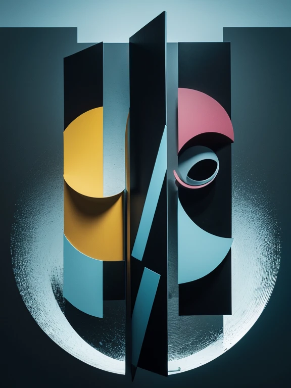 Picasso，Character abstraction，Abstraction，Multilevel，Screen Split，flat style，Splicing，flat，Rich composition，Rich graphics，Block and round，hobby，背景为丰富的Block and round
