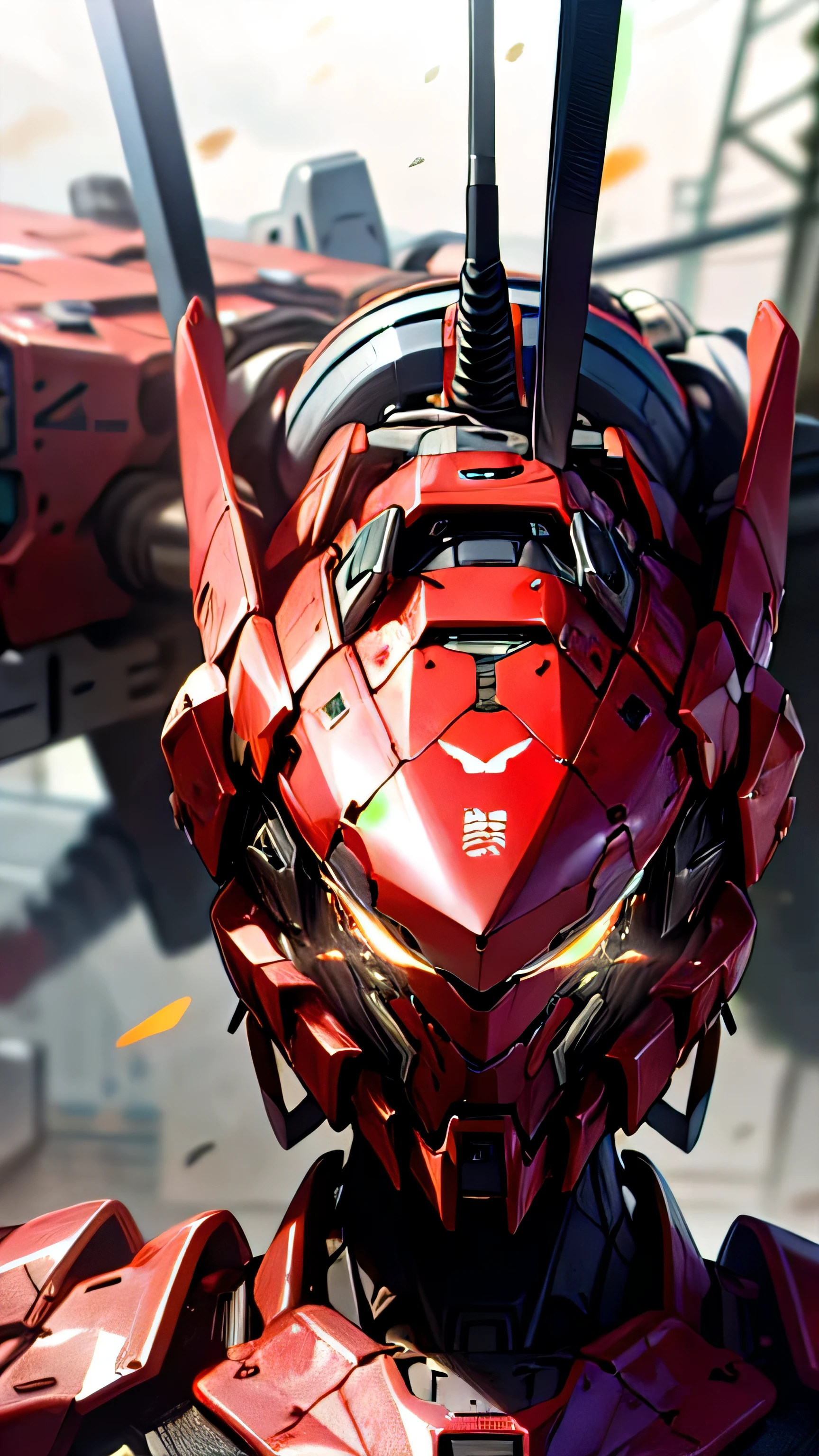 1mecha robot, Black Red Armor, Mecha Sword, absurdres, high detailed eyes and face, high res, ultrasharp, 8K, masterpiece, photorealistic, High quality,