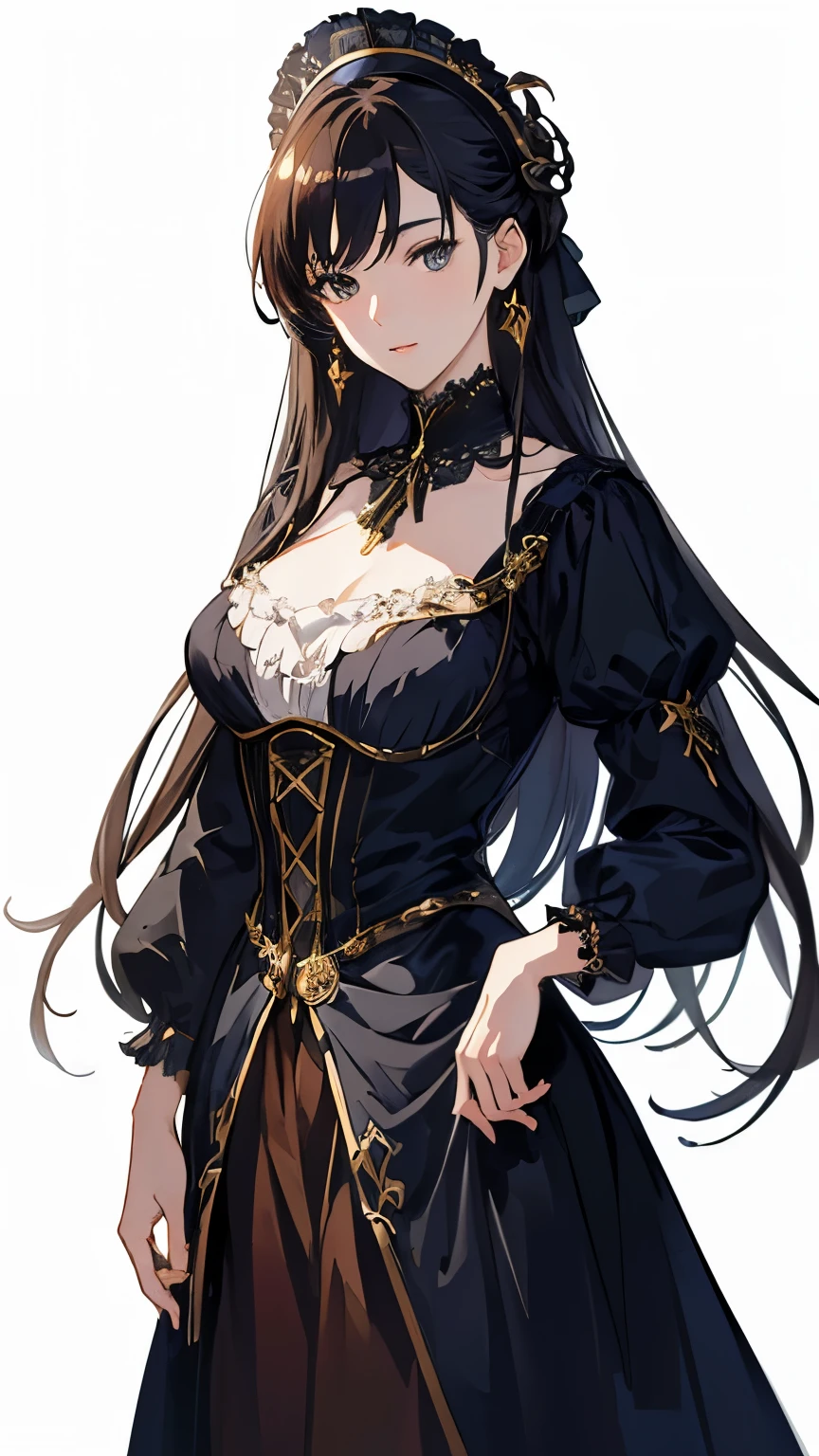 (highest quality、High resolution、masterpiece)、(Anime Art 4k)、(Photorealistic)、Portraiture、1 person、20-year-old woman、Beautiful Face、 (exquisite beautiful eyes)、(Long-term)、Shortcuts、Style your hair、 Beautiful Hair、Shiny Hair、Combing hair、Skin Texture、Moisturized Skin、(Adventure Travel Outfit)、Victorian era costumes、steampunk、Cinema Lighting、Backlight、Ray Tracing、(White Background)、(No background)、(Watercolor of singer Sargent)、