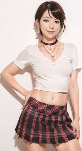 Cute woman, 20 years old, short red collored hair, sitting an a backwards chair, split legs, wearing, Jogging shorts and oversized black t shirt. Wearing choker. Wide hips, goß chest, tiny nose,perfect faceperfecthands perfectarms(masterpiece,  high quality,  Highlight,  high detailed)