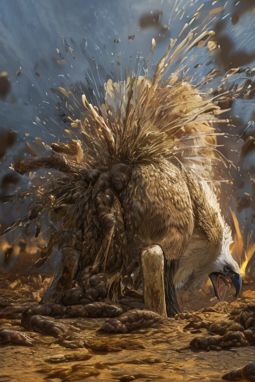 photorealistic, solo, ((((ass up, feral eagle, hyper excessive feces, screaming)))), hyper realistic, cinematic colors, cinematic lighting, incredible detail, 16k resolution, award winning photography, ((((feral, rear view)))), ((((feces, scat, excessive scat spatter on ground, projectile scat, scat explosion)))), ((((rear view)))), ((((white scat, white feces))))