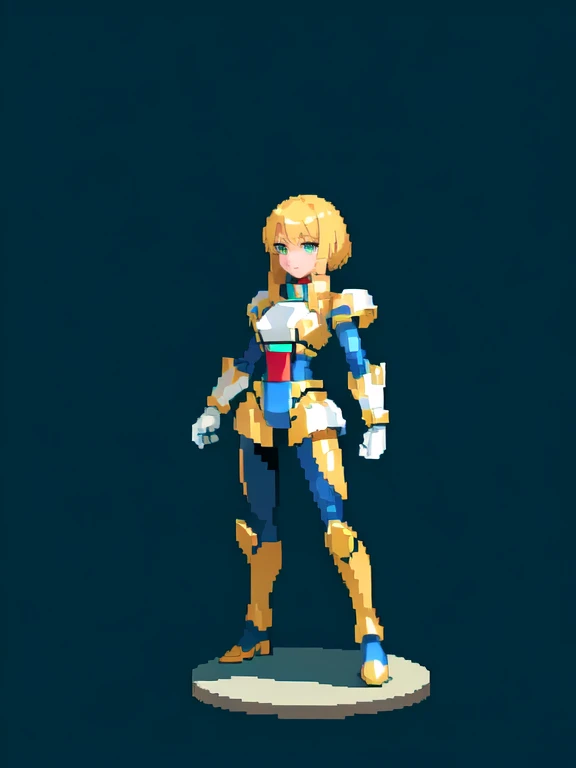 (masterpiece, top quality, best quality), pixel,pixel art,1girl,gundam suit ,full body,