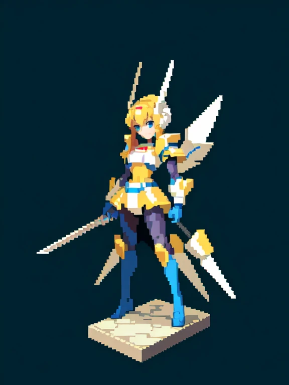 (masterpiece, top quality, best quality), pixel,pixel art,1girl,gundam suit ,full body, 
 