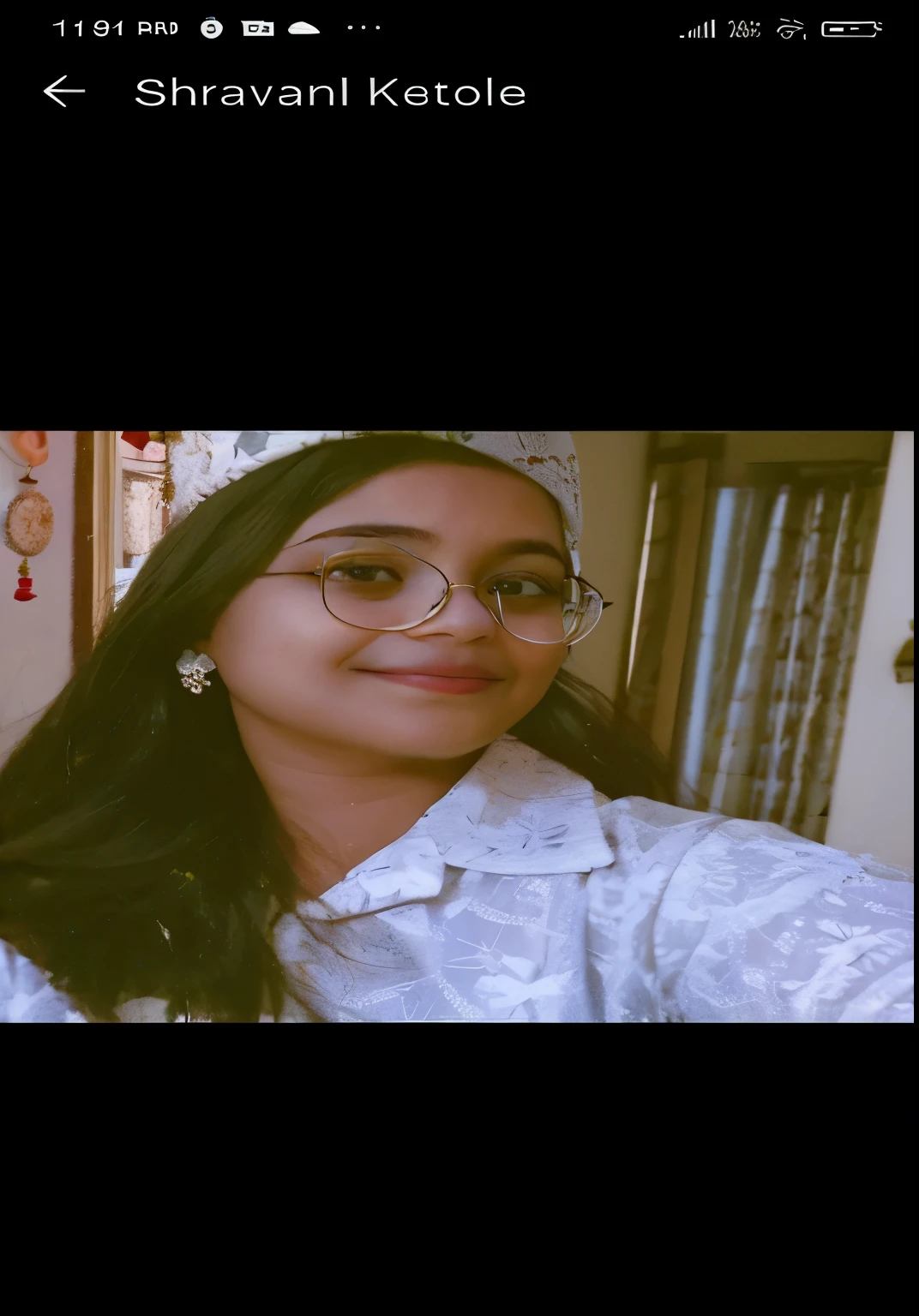 there is a woman with glasses and a white shirt taking a selfie, very very low quality picture, profile pic, candid picture, profile picture, profile image, ☁🌪🌙👩🏾, portait photo profile picture, 18 years old, with accurate face, around 1 9 years old, selfie of a young woman, dayanita singh