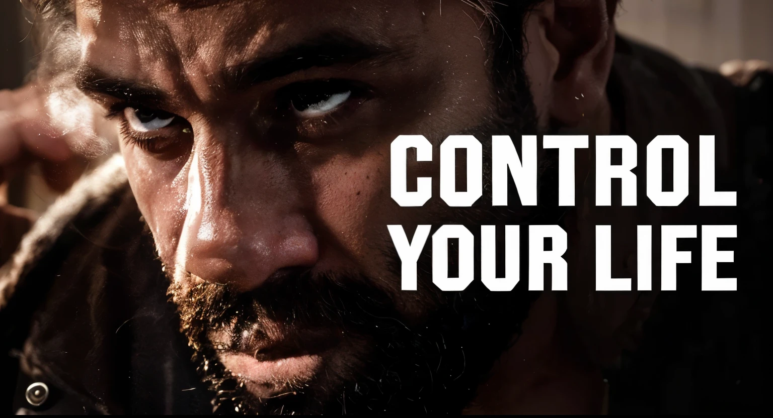 arafed image of a man with a beard and a beardless face, contain, contrejour, contrasty, concentrated look, contrasted, concentrated, motivational, masterpiece contrite conundrum, centered image, centred, contest, control the game, hyper realistic content, cover shot, concerned, looking content, contrasts, confident action pose, confident
