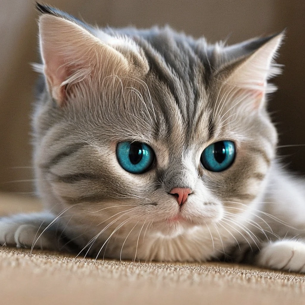 1 cat、Cute、big eyes