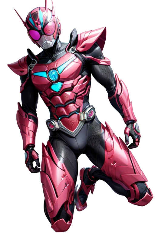 [(white background:1.5)::5], (bottle bottom:0.9), masterpiece,(full body:1.2),(masterpiece, ultra high res, 16k uhd, high quality),1man, kamen rider decade, pink armor, focus male,1man