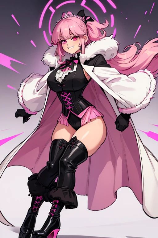 Mature beautiful woman,(Highest quality,Extremely detailed depiction,Incredibly absurd high resolution,Anatomically accurate depiction,Curvy Legs,Shiny skin,Porcelain-like skin,Perfect body),(Sexy female soldier,uniform,skirt,High heels,black tights,Hats for the winter,latex,Winter coat),eyelash,Flashy makeup,eye shadow,Intensely glowing purple eyes,Half-closed eyes 1.4,Large Breasts,Glossy pink lips,Shadowed face,A seductive smile,whole body:1.2,(background:Snowfield:1.3),Snow Scene,It's snowing,Side view:1.3