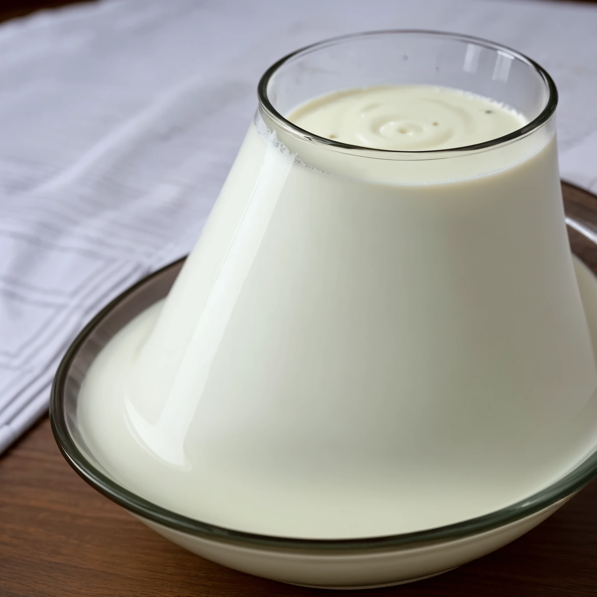 1 milk glasilk glass full of semen、Semen overflows from the edge、