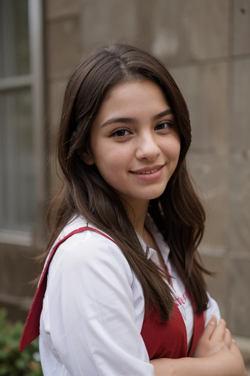 Alumna de bachillerato feliz