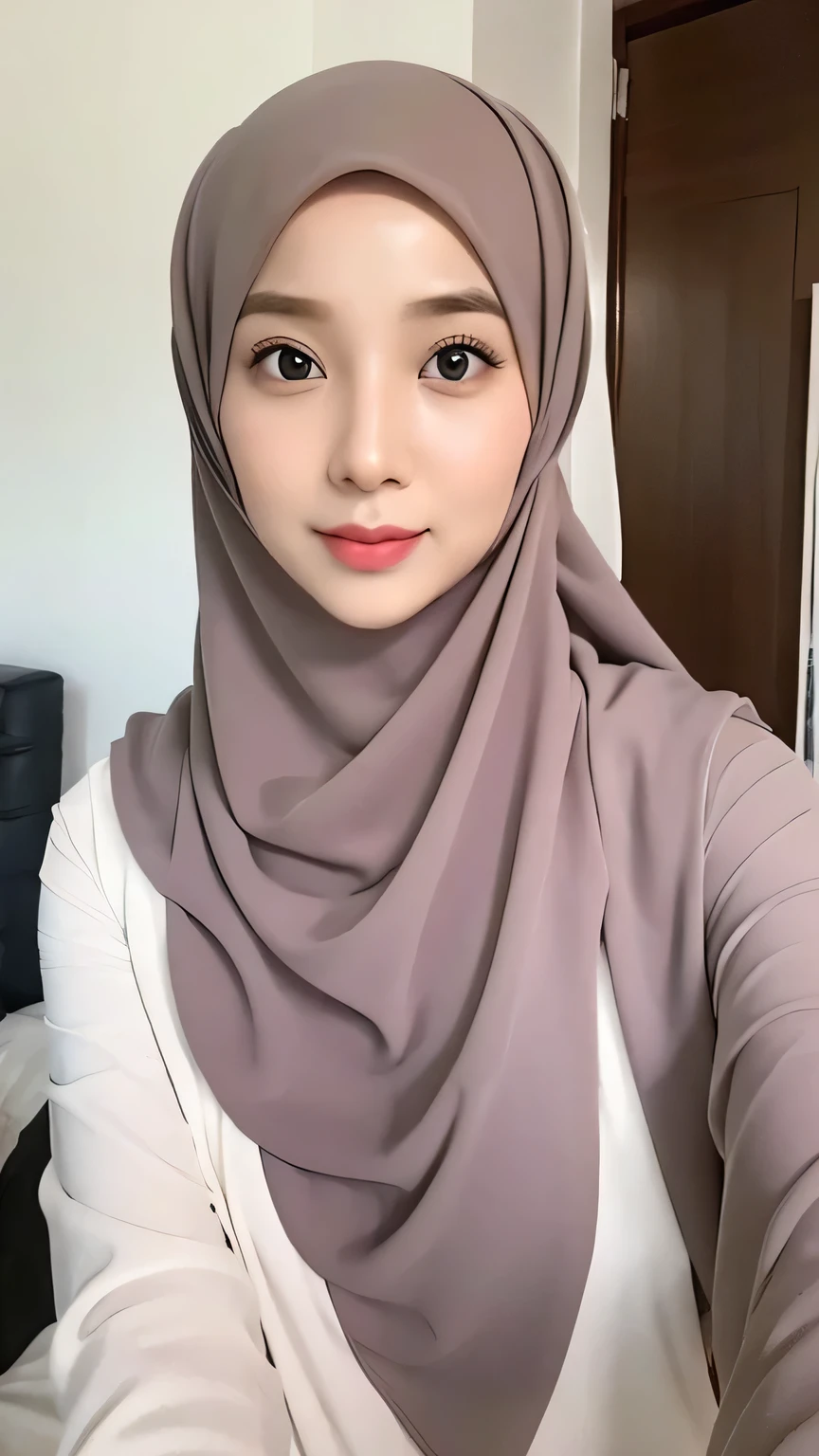 Beautuful Women、hijab, indonesian, a room、selfee、White Room、The face is cute、Vanrak Ayyans appears、1 girl, stylish