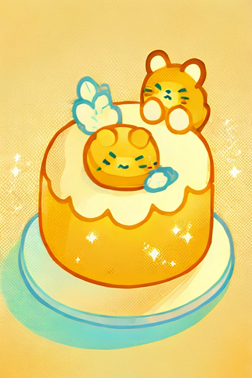 Cute kawaii honey cake 