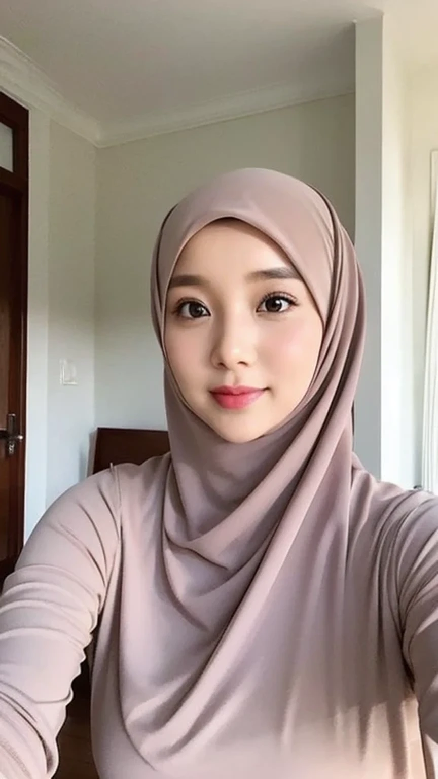 Beautuful Women、hijab, indonesian, a room、selfee、White Room、The face is cute、Vanrak Ayyans appears、1 girl, stylish
