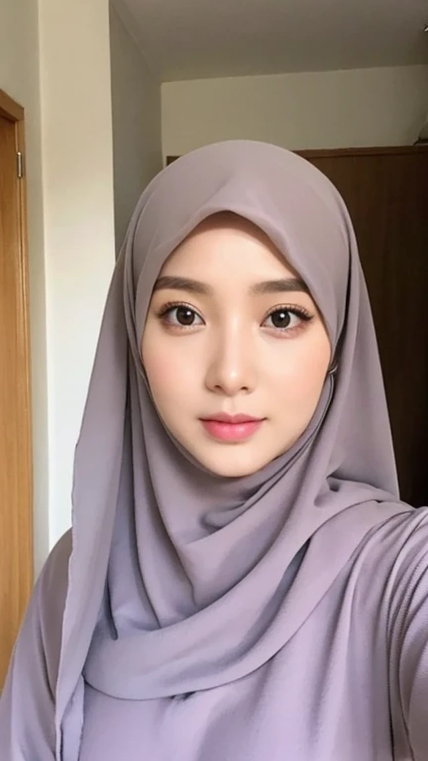 Beautuful Women、hijab, indonesian, a room、selfee、White Room、The face is cute、Vanrak Ayyans appears、1 girl, stylish