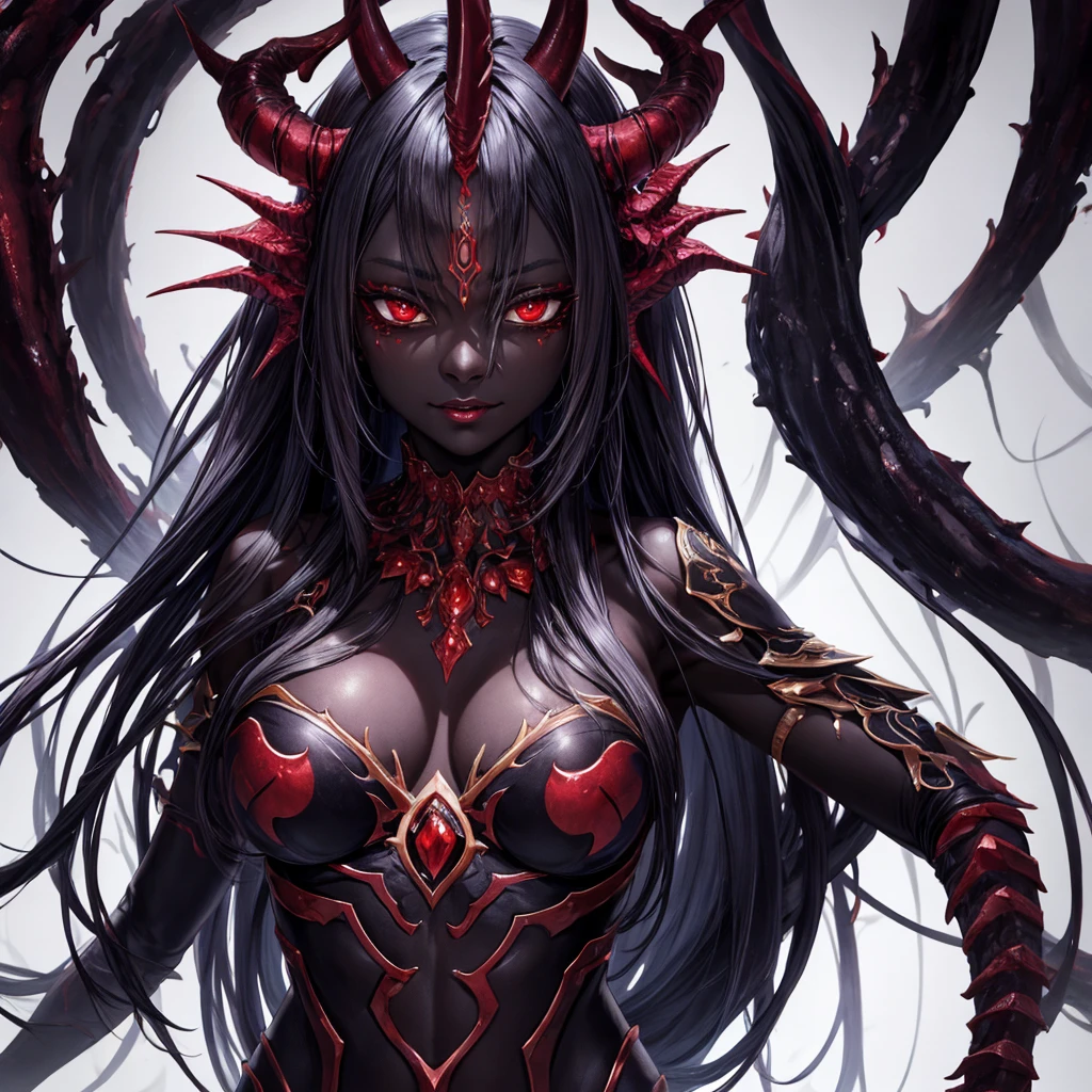 1demon queen, close up,dark skin,4k,hd,8k,detailed face,detailed skin,ultra hd,hd