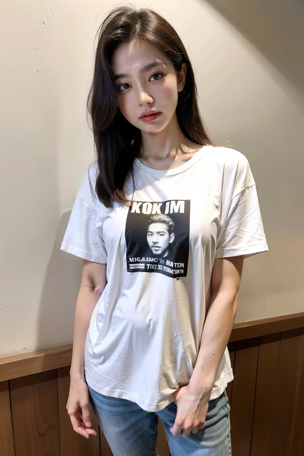 Beautiful Face, Large Bust, Grey spats, Bite, T-Shirts, Protruding nipples, Remote Control Vibrator, Oozing of bodily fluids, Short Bob Cut, Frowning a little,  (Close ~ eyes), Open mouth and panting, 26 years old, She spreads her legs, joy, Model body type, 