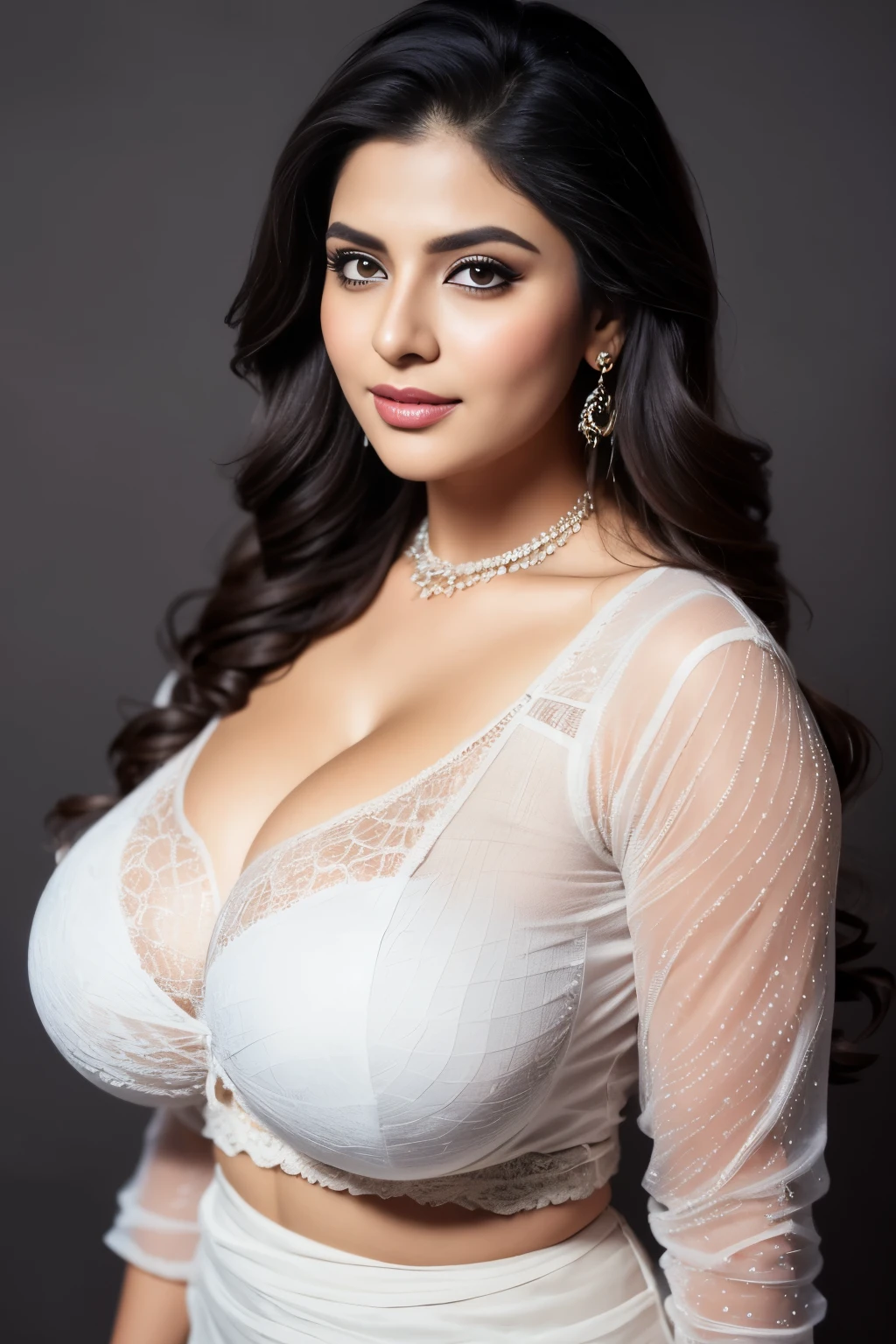 a tall very busty beautiful full toned body women wearing tight sexy net full see through (full wet cloths) very short kurta shalwar shows her cleavage down towards the camera,perfect face,perfect eyes,HD details,high details,sharp focus,studio photo,HD makeup,shimmery makeup,celebrity makeup,((full body view)) heavy jewelry,((full huge breast)) ((large breast))((huge round breast))(( centered image)) (HD render)Studio portrait,magic, magical, fantasy,pov,((perfect flat belly)) (centered image)( bouncing breast)(soft lighting)