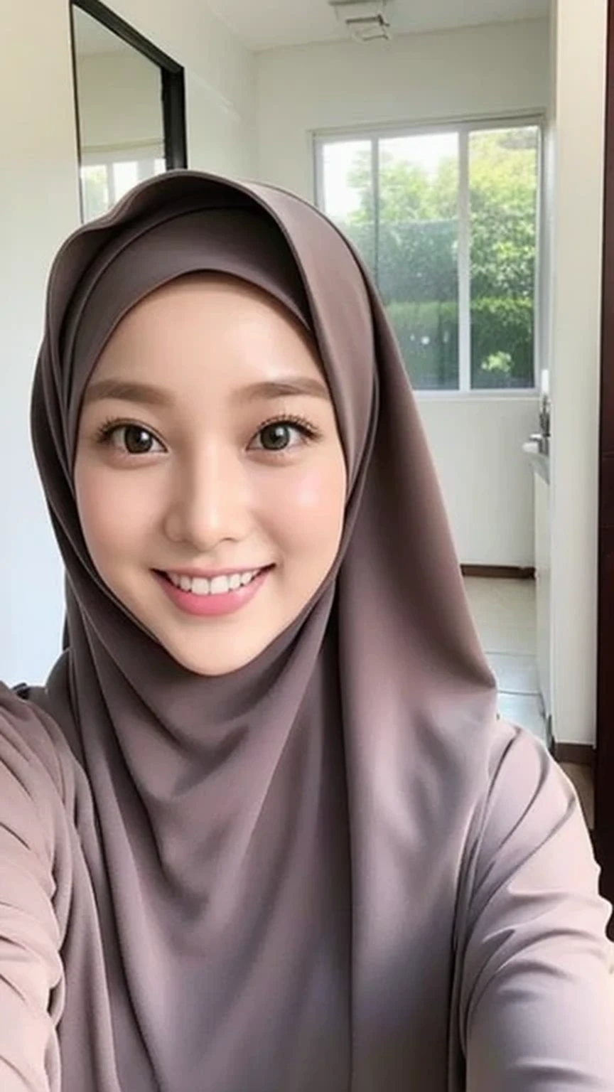 Beautuful Women、hijab, indonesian, a room、selfee、White Room、sweet smile、Vanrak Ayyans appears、1 girl, stylish